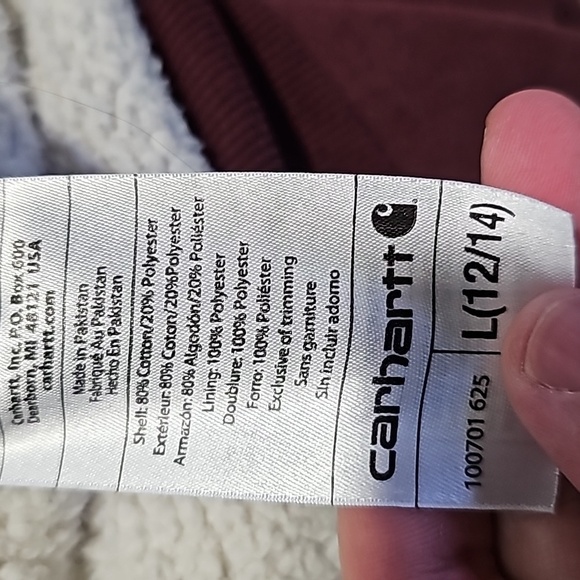 Carhartt large maroon heavy zip up hoodie - Picture 7 of 7